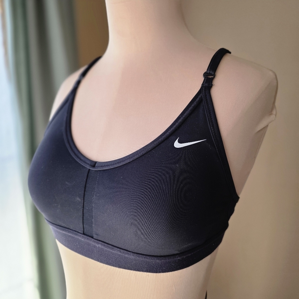 Nike Black Vented Mesh Light Support Padded Sports Bra Adjustable Straps XS